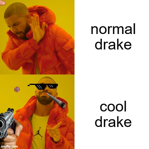 Drake Hotline Bling | normal drake; cool drake | image tagged in memes,drake hotline bling | made w/ Imgflip meme maker