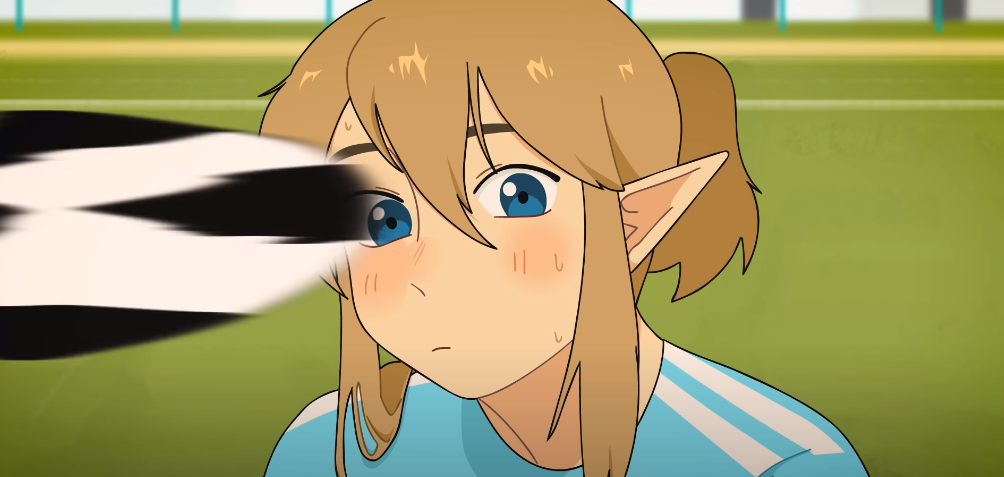 Link being head shotted by a football ball Blank Meme Template