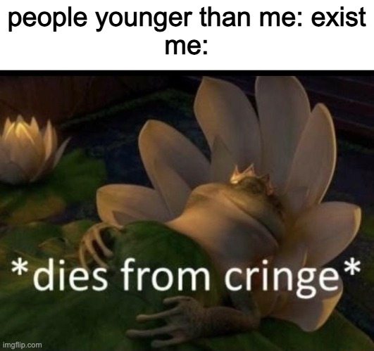 ThE cRiNgE... | people younger than me: exist
me: | image tagged in dies from cringe,cringe,ahh,ahhhhh,ahhhhhhhhhhhhh | made w/ Imgflip meme maker