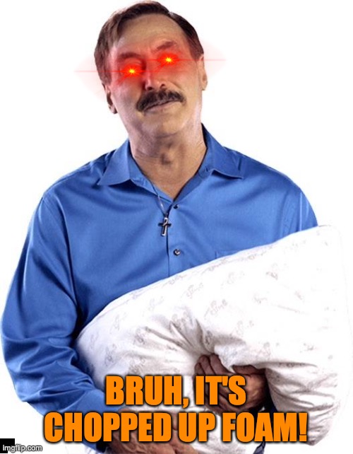 My pillow guy | BRUH, IT'S CHOPPED UP FOAM! | image tagged in my pillow guy | made w/ Imgflip meme maker