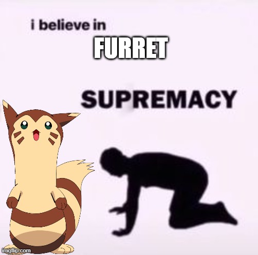 I believe in supremacy | FURRET | image tagged in i believe in supremacy | made w/ Imgflip meme maker
