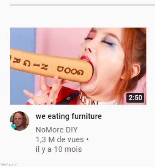 we eating furniture | image tagged in why she looks like jaiden | made w/ Imgflip meme maker