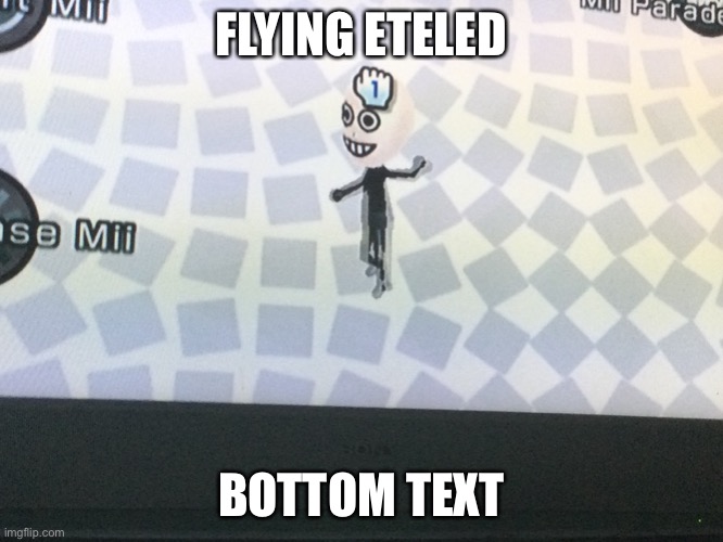 Flying eteled | FLYING ETELED; BOTTOM TEXT | made w/ Imgflip meme maker