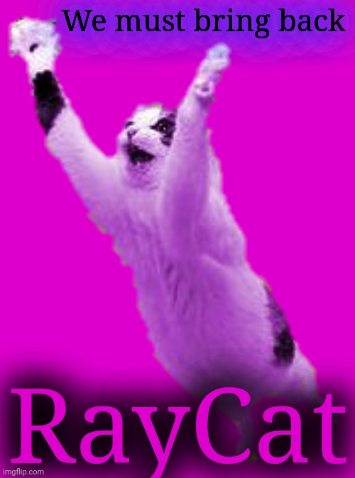 Save the World RayCat sticker | We must bring back RayCat | image tagged in save the world raycat sticker | made w/ Imgflip meme maker