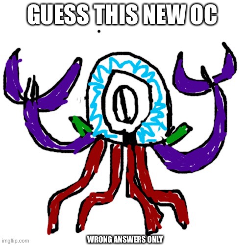 Also need to think of a name | GUESS THIS NEW OC; WRONG ANSWERS ONLY | image tagged in d | made w/ Imgflip meme maker
