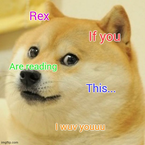 bestieeee | Rex; If you; Are reading; This... I wuv youuu | image tagged in memes,doge | made w/ Imgflip meme maker