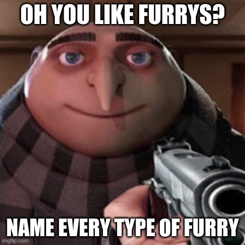 Gur don't pull the trigger | OH YOU LIKE FURRYS? NAME EVERY TYPE OF FURRY | image tagged in oh so you like x name every y,why do i hear boss music | made w/ Imgflip meme maker