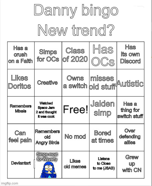 The bingo’s becoming a trend again so.. | Simps most for Waverly | made w/ Imgflip meme maker