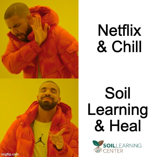 No Netflix and Chill, just soil learning and heal | Netflix & Chill; Soil Learning & Heal | image tagged in memes,drake hotline bling,environment,climate change | made w/ Imgflip meme maker
