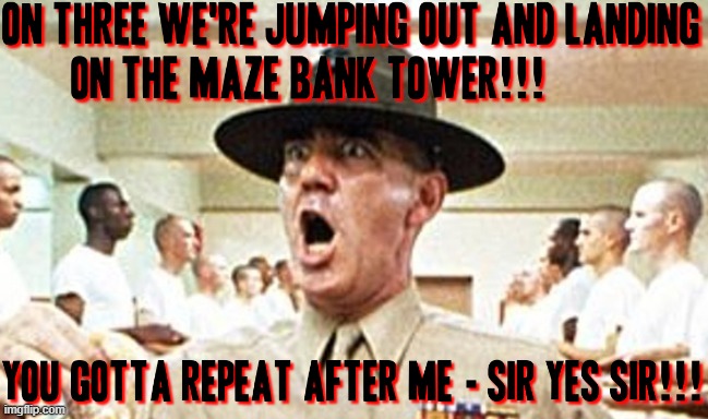 Repeat after me soldier: "Sir yes sir!!!" | image tagged in full metal jacket usmc drill sergeant r lee ermey cropped,memes,gaming,online,gta online,drill sergeant | made w/ Imgflip meme maker