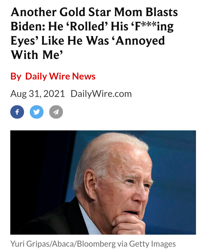 High Quality Biden rolled eyes at gold star mother Blank Meme Template