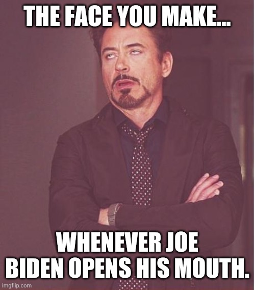 He never fails on saying something stupid. | THE FACE YOU MAKE... WHENEVER JOE BIDEN OPENS HIS MOUTH. | image tagged in memes | made w/ Imgflip meme maker