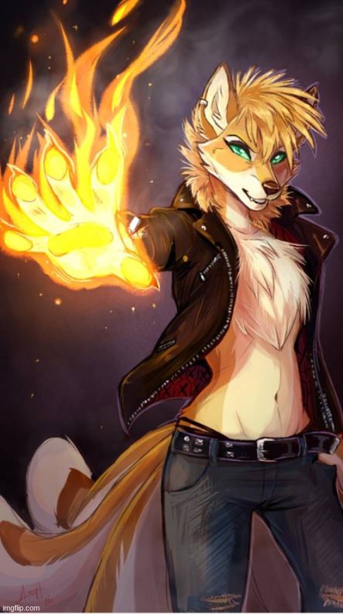 Fiery kitsune! Not mine! | made w/ Imgflip meme maker