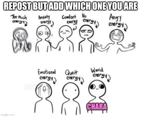 REPOST BUT ADD WHICH ONE YOU ARE; CHARA | made w/ Imgflip meme maker