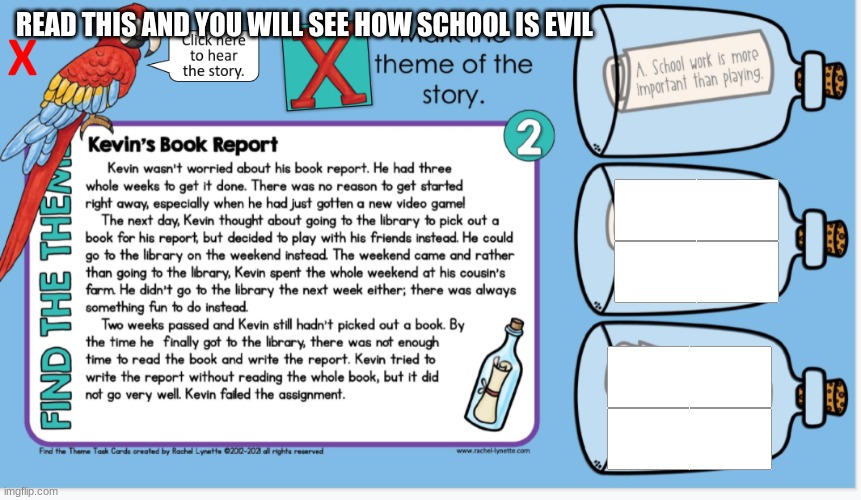 READ THIS AND YOU WILL SEE HOW SCHOOL IS EVIL | made w/ Imgflip meme maker