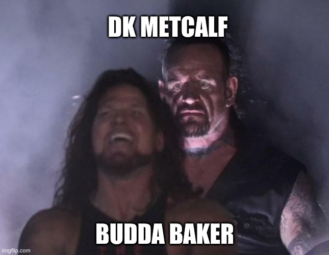 play from cardinals vs seahawks | DK METCALF; BUDDA BAKER | image tagged in the undertaker,nfl | made w/ Imgflip meme maker