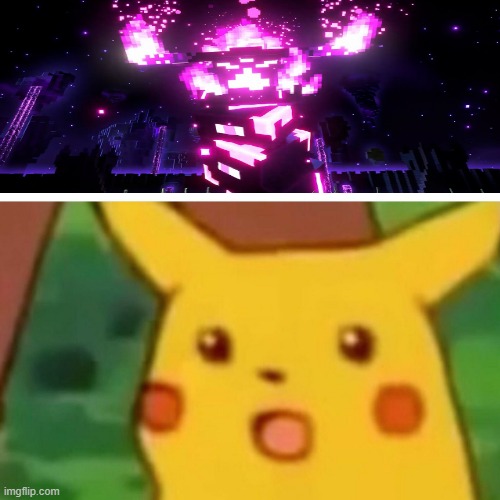 Pikachu Scared By New Heart of Ender | image tagged in memes,surprised pikachu | made w/ Imgflip meme maker