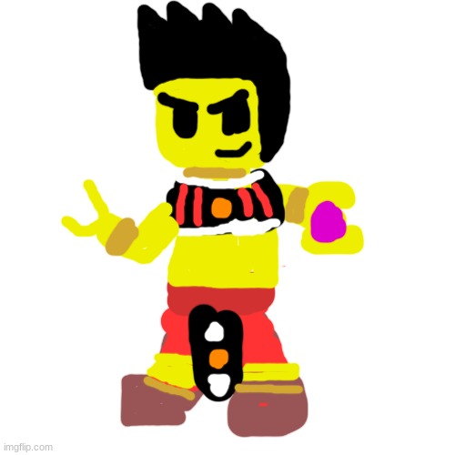 Lego man became the god of destruction | image tagged in blank transparent square | made w/ Imgflip meme maker