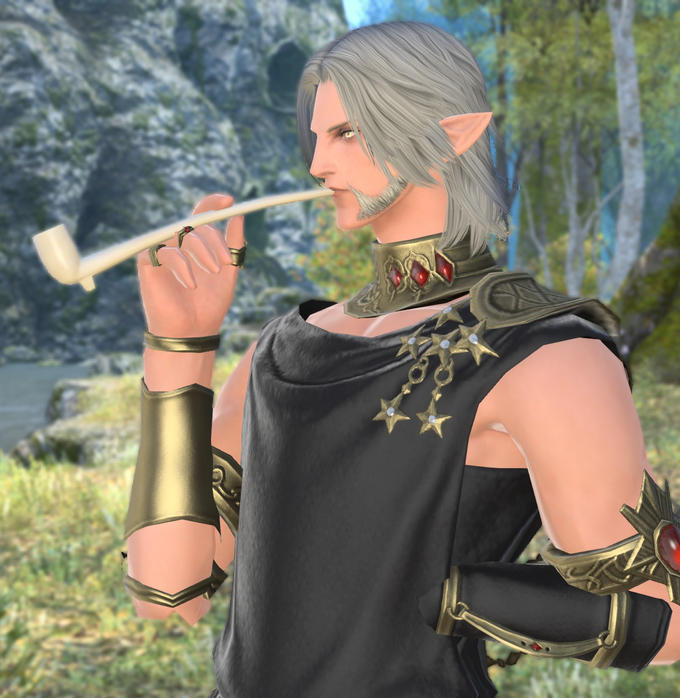 High Quality Urianger and his pipe Blank Meme Template