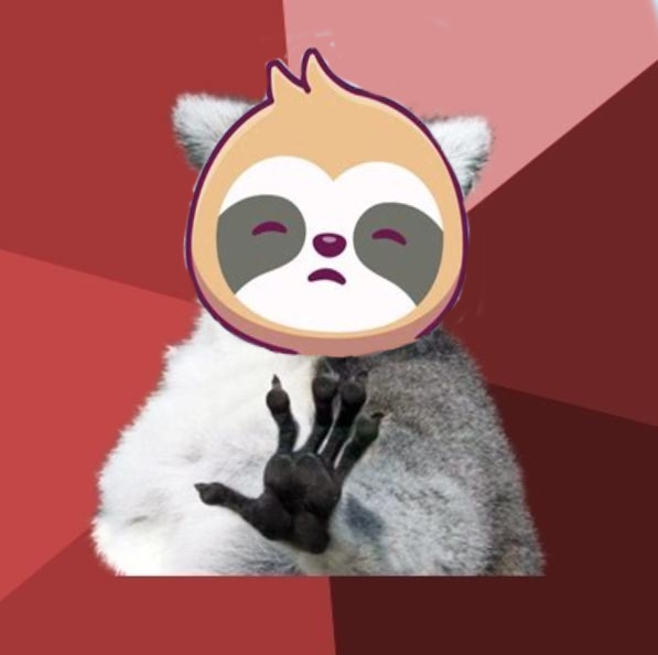 High Quality Sloth hold up lemur Blank Meme Template