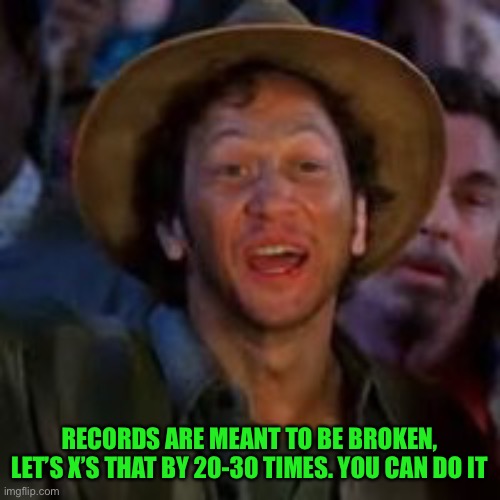 You Can Do It! | RECORDS ARE MEANT TO BE BROKEN, LET’S X’S THAT BY 20-30 TIMES. YOU CAN DO IT | image tagged in you can do it | made w/ Imgflip meme maker