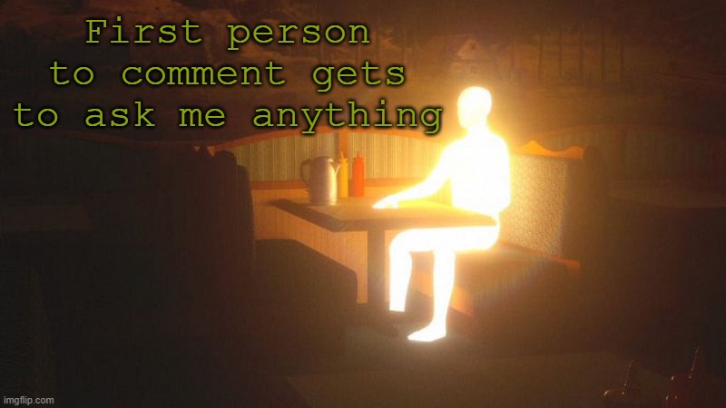 speed | First person to comment gets to ask me anything | image tagged in glowing guy | made w/ Imgflip meme maker