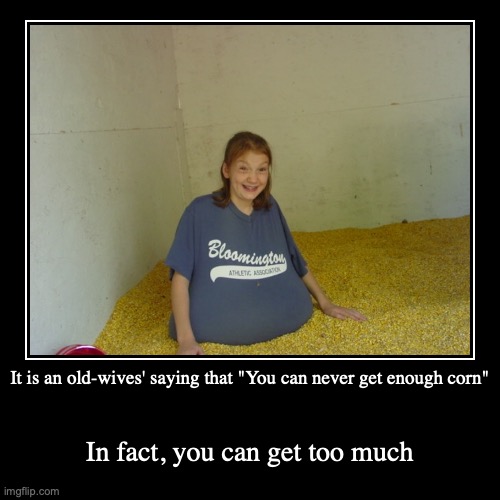 Girl Wading in Corn | image tagged in funny,demotivationals,corn | made w/ Imgflip demotivational maker