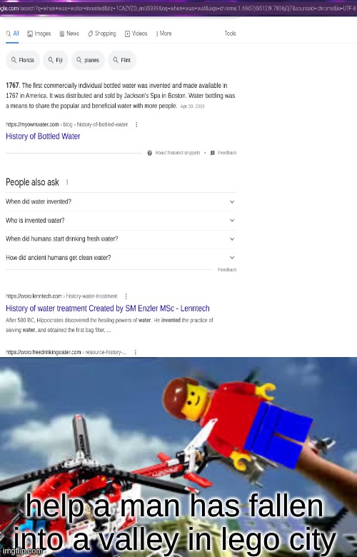 no dog water | help a man has fallen into a valley in lego city | image tagged in memes,drake hotline bling,a man has fallen in the lego city river | made w/ Imgflip meme maker
