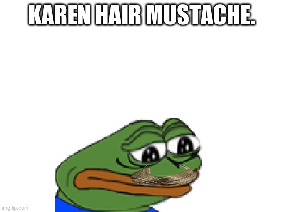 Yeah i'm back with more bad memes! | KAREN HAIR MUSTACHE. | image tagged in mustache,memes | made w/ Imgflip meme maker