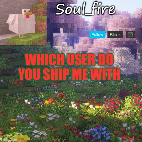 Soul_fires minecraft temp ty yachi | WHICH USER DO YOU SHIP ME WITH | image tagged in soul_fires minecraft temp ty yachi | made w/ Imgflip meme maker