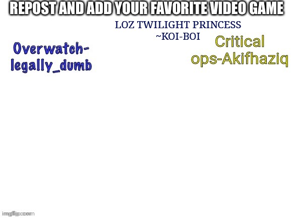 LOZ TWILIGHT PRINCESS
~KOI-BOI | made w/ Imgflip meme maker