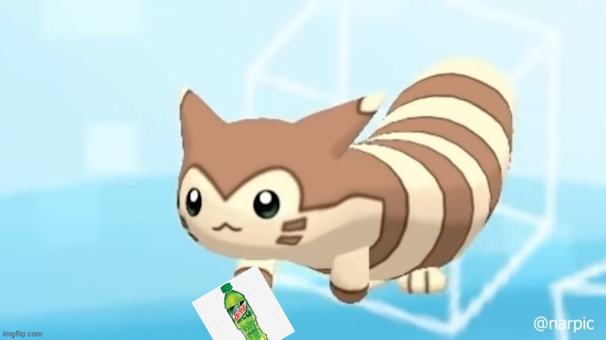 furret drinks mountain dew | image tagged in furret walcc | made w/ Imgflip meme maker