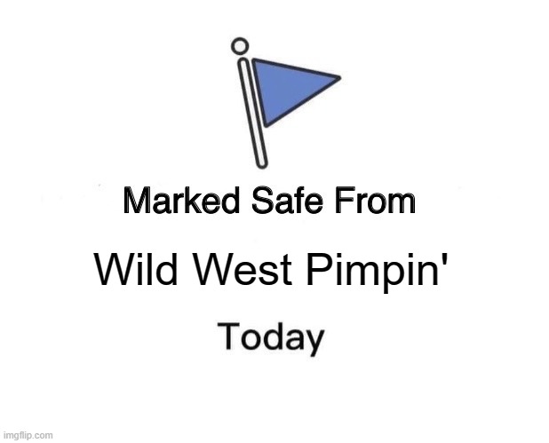 Marked Safe | Wild West Pimpin' | image tagged in memes,marked safe from | made w/ Imgflip meme maker