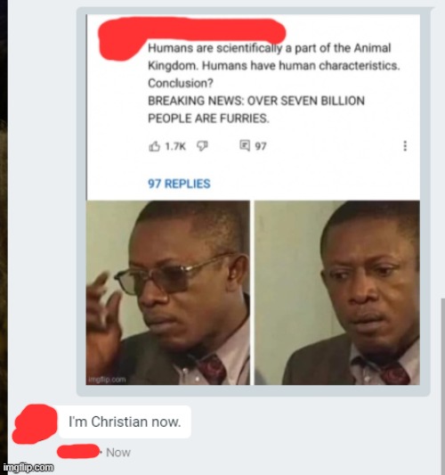 well frick. | image tagged in furry,christianity,text,memes | made w/ Imgflip meme maker