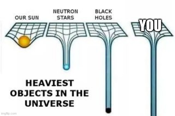 heaviest objects | YOU | image tagged in heaviest objects | made w/ Imgflip meme maker