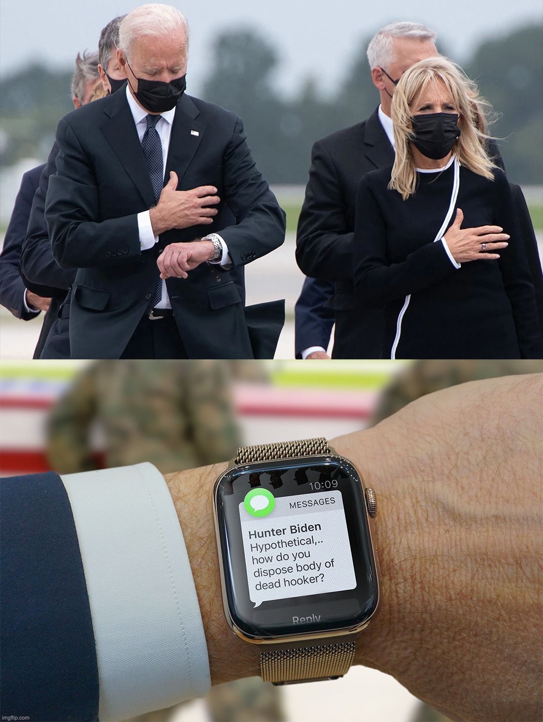 When you receive a message from the smartest guy you know. | image tagged in joe biden,afghanistan,disgrace,hunter biden | made w/ Imgflip meme maker