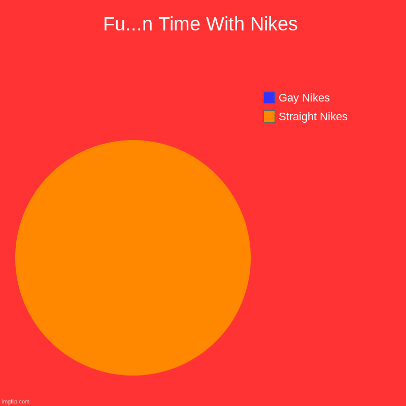 Fu..n Time With Nikes | Fu...n Time With Nikes | Straight Nikes, Gay Nikes | image tagged in charts,pie charts | made w/ Imgflip chart maker