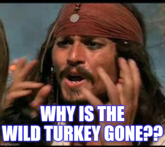 Why is the rum gone? | WHY IS THE WILD TURKEY GONE?? | image tagged in why is the rum gone | made w/ Imgflip meme maker