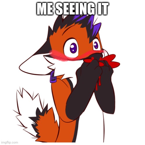 Furry Nose Bleed | ME SEEING IT | image tagged in furry nose bleed | made w/ Imgflip meme maker