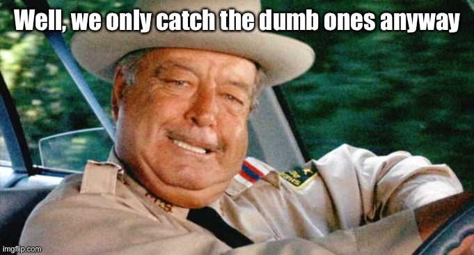 Buford T. Justice | Well, we only catch the dumb ones anyway | image tagged in buford t justice | made w/ Imgflip meme maker