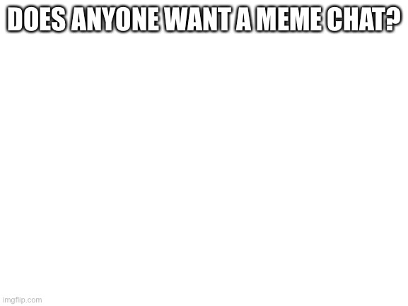 Blank White Template | DOES ANYONE WANT A MEME CHAT? | image tagged in blank white template | made w/ Imgflip meme maker