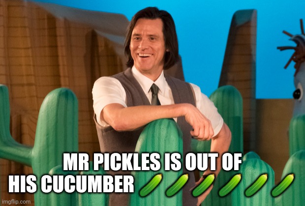 Mr Pickles | MR PICKLES IS OUT OF HIS CUCUMBER 🥒🥒🥒🥒🥒🥒 | image tagged in pickle,lol,tv,funny | made w/ Imgflip meme maker