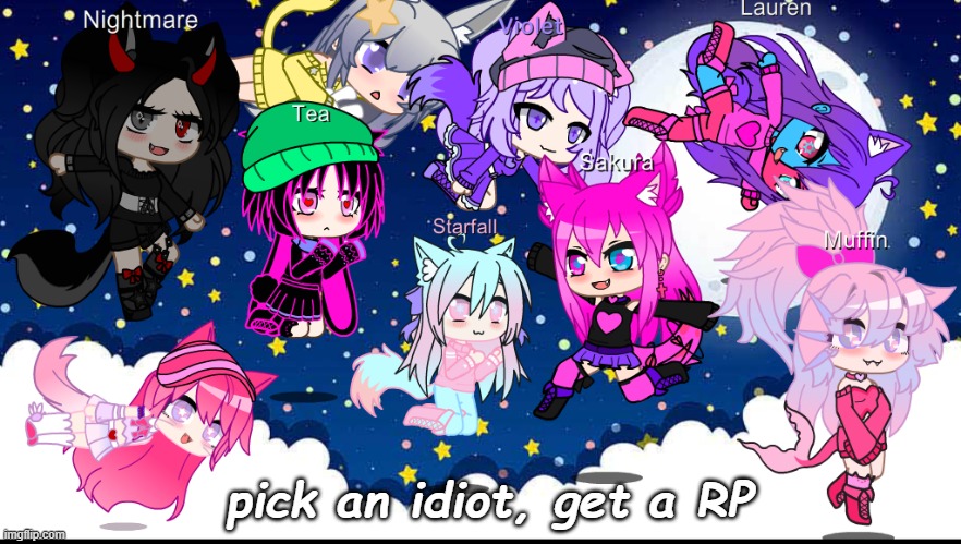 bored so pick one of my OC's to RP | pick an idiot, get a RP | made w/ Imgflip meme maker