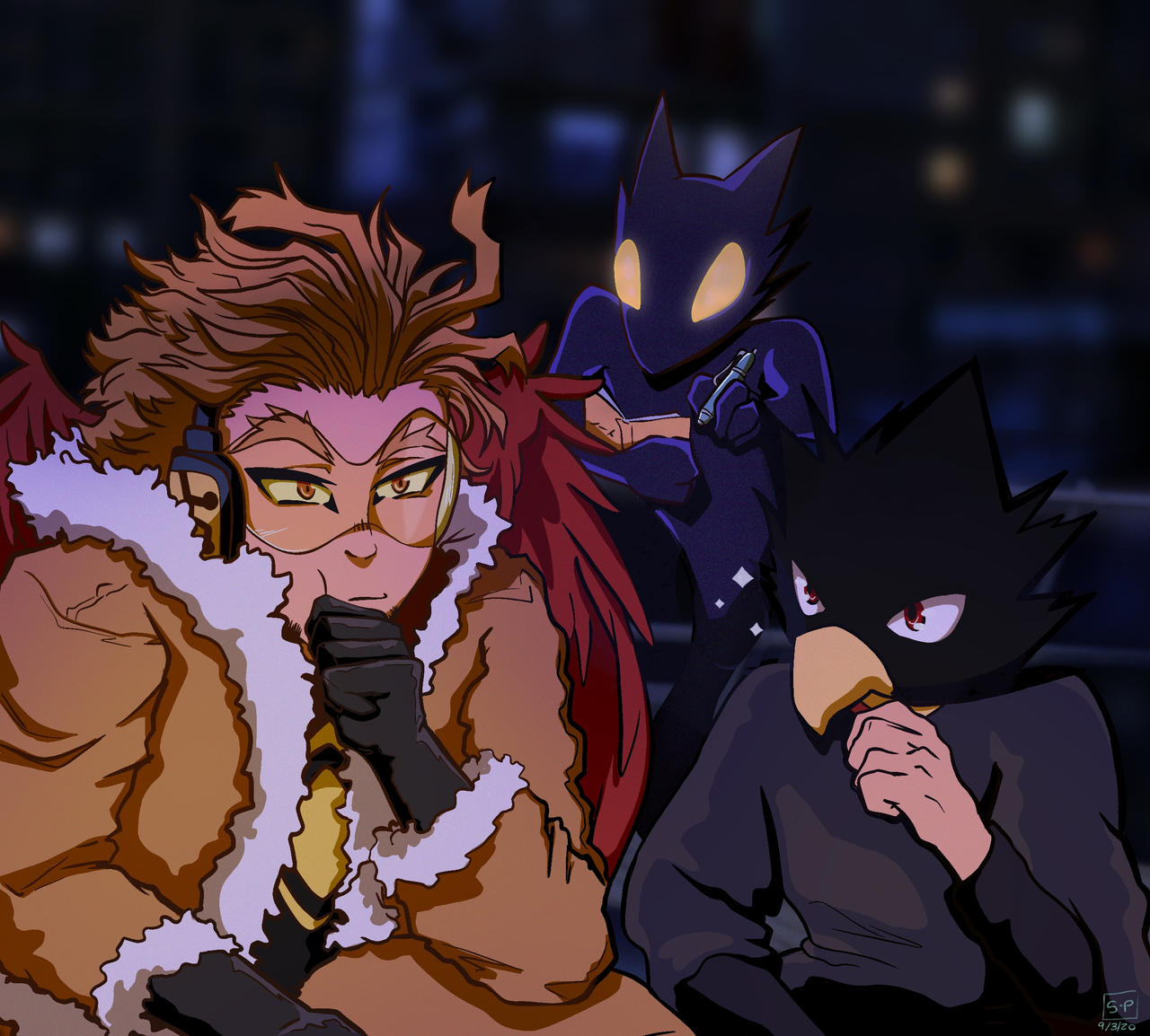 High Quality Spiderman and miles but it's hawks and tokoyami Blank Meme Template