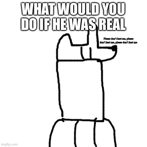 Blank Transparent Square | WHAT WOULD YOU DO IF HE WAS REAL; Please don’t hurt me, please don’t hurt me, please don’t hurt me | image tagged in memes,blank transparent square | made w/ Imgflip meme maker
