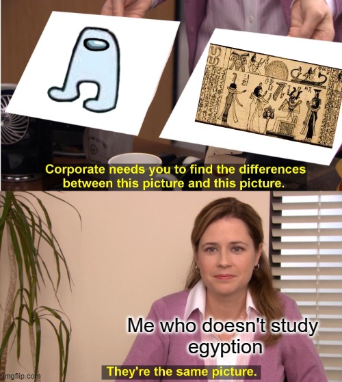 same picture | Me who doesn't study 
egyption | image tagged in memes,they're the same picture,funny | made w/ Imgflip meme maker