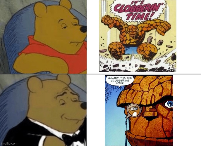 This is a title to the meme, it says thank your for reading it. | image tagged in memes,tuxedo winnie the pooh | made w/ Imgflip meme maker