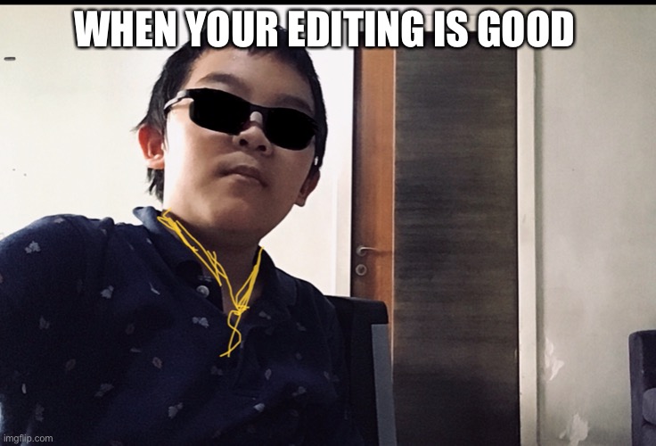 Sawg | WHEN YOUR EDITING IS GOOD | image tagged in cool | made w/ Imgflip meme maker