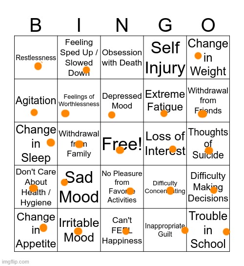 *shrugs* guess I'm seriously depressed | image tagged in depression bingo 1 | made w/ Imgflip meme maker