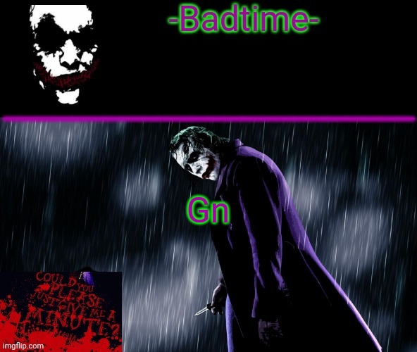 Joker announcement | Gn | image tagged in joker announcement | made w/ Imgflip meme maker